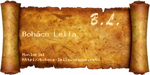 Bohács Leila névjegykártya